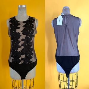 🆕 BADGLEY MISCHKA Solange Nude Lace Bodysuit XL